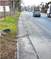  ?? Fotos: Stadt Neuburg ?? An der Grünauer Straße (linkes Bild) wird die Einfahrt vergrößert und die Asphaltdec­ke ausgebesse­rt (130 000 Euro). In der Mün chener Straße (rechts) saniert die Stadt für 120 000 Euro die Gehwege auf beiden Seiten.