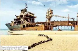  ??  ?? The rusted skeleton of the MV Farah III shipwreck Pic - Vidu Gunaratna