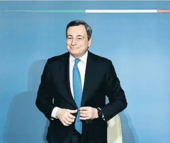  ?? ALESSIA PIERDOMENI­CO / BLOOMBERG ?? El primer ministre, Mario Draghi, després de l’al·locució nadalenca el 22 de desembre