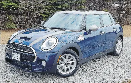  ??  ?? The 2017 Mini Cooper S is fine up front but the back seat is best left to kids in car seats, groceries and gym bags. Brian Harper/Driving