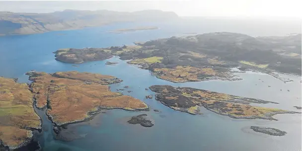  ??  ?? SOUGHT-AFTER: The island of Ulva, on the right, went on the market originally with a price tag in excess of £4.25million