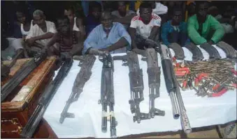  ??  ?? Set of armed robbers arrested with their ammunition