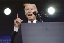  ?? AP photo ?? President Joe Biden speaks at the Democratic National Committee winter meeting Friday in Philadelph­ia. Biden will deliver his State of the Union address on Tuesday.