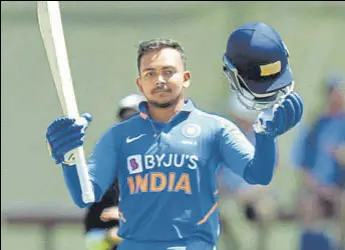  ?? GETTY IMAGES ?? Prithvi Shaw scored 150 and 48 in the two one-dayers on the A tour of New Zealand till now.