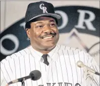  ?? AP PHOTO/DAVID ZALUBOWSKI, FILE ?? In this Oct. 28, 1992, file photo, Don Baylor is all smiles as he answers questions after being named the first manager of the Colorado Rockies baseball club, in Denver.