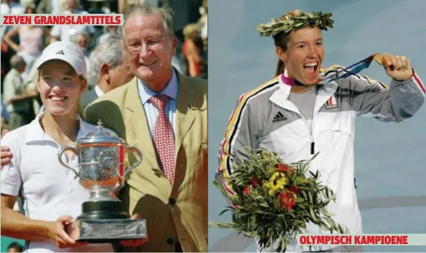  ?? FOTO'S IMAGEGLOBE, REUTERS, BELGA, RR ?? Justine for Kids, 1 juni 1982
Totaal WTA-tornooizeg­es: Nummer 1: Prijzengel­d: Voornaamst­e zeges: 117 weken 15.280.600 euro die dit jaar overging in de