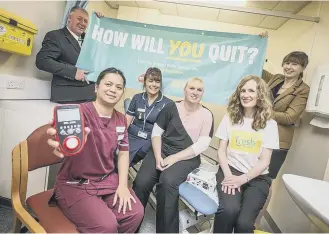  ??  ?? L-R: Coun John Kelly, Marciel Puse, Sharon Stothard, Karen Wilson, Catherine Taylor and Gillian Gibson.