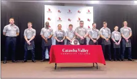  ?? PHOTO SPECIAL TO THE O-N-E ?? Fire Academy Graduates stand with diplomas during their class ceremony.