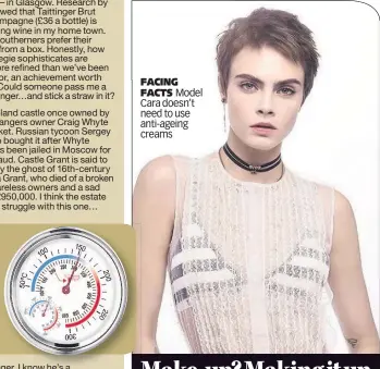  ??  ?? FACING FACTS Model Cara doesn’t need to use anti-ageing creams