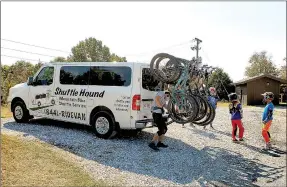  ?? Photo submitted ?? The Shuttle Hound van can seat 10 people and the bike rack can carry six bicycles.