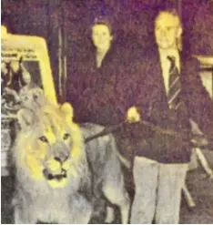  ??  ?? ● Helena and Frank with Rajah on a leash after watching Safari at the Gaumont, Lord Street