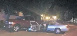  ?? David Hernandez San Diego Union-Tribune ?? CATHERINE KENNEDY, 55, was found slouched over behind the wheel of her car after it crashed into a parked pickup on East Grand Avenue on Tuesday night.