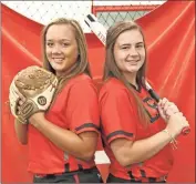  ?? Scott Herpst ?? Seniors Haley Stahl and Auna Rolfe will be leaders on the field and in the dugout for a very youthful Lady Warriors squad that features freshmen for half of its roster.