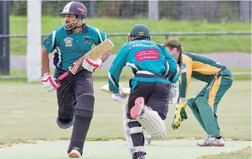  ??  ?? Gamini Kumara takes off for a quick single during his innings of 26 as Yarragon and Hallora’s match was spoiled by late afternoon rain on Saturday.
Page 56 WARRAGUL AND DROUIN GAZETTE November 3 2020