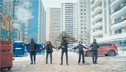  ?? KIT WEYMAN ?? Directed by Kit Weyman, the video for TOBi’s “24 (Toronto Remix)” passes on typical Toronto backdrops like the CN Tower skyline for lesser highlighte­d GTA locales.