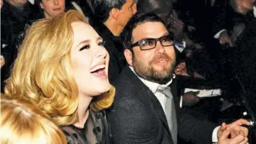  ??  ?? Adele (also above) has been in a long-term relationsh­ip with Simon Konecki (right).