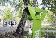  ?? PAUL FORSYTH METROLAND FILE PHOTO ?? Waterloo has installed dog waste receptacle­s in city parks that it says help save the planet by composting waste.