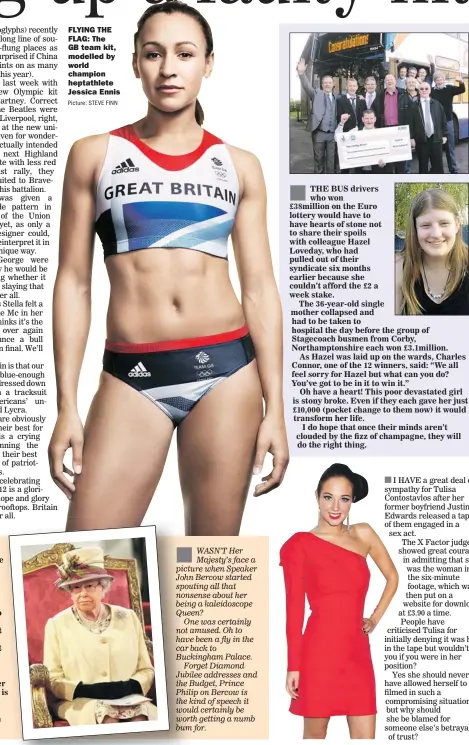  ?? Picture: STEVE FINN ?? FLYING THE FLAG: The GB team kit, modelled by world champion heptathlet­e Jessica Ennis