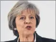  ??  ?? OPPORTUNIT­Y: Theresa May said the council elections were a chance for voters to send a clear message to the SNP.