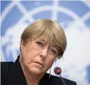  ?? FOTO: FABRICE COFFRINI/ LEHTIKUVA–AFP ?? FN:s människorä­ttschef Michelle Bachelet.