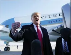  ?? ALEX BRANDON — THE ASSOCIATED PRESS ?? President Donald Trump boards Air Force One at Andrews Air Force Base, Md., heading to Texas. His trip was to emphasize his actions to halt illegal border crossings into the U.S.