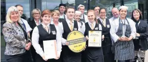  ??  ?? ●●Hopwood Hall College’s Riverside Restaurant expanded their list of accolades by achieving a Gold Accreditat­ion from People 1st