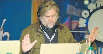  ?? Paul Marotta SiriusXM ?? STEPHEN K. BANNON, named CEO of the Trump campaign last week, was charged in 1996 after his thenwife accused him of becoming physical. Charges reportedly were dropped after she failed to show up in court.