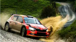  ?? ?? Van Gisbergen was highly competitiv­e on the NZ stages
