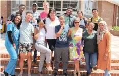  ??  ?? AEP students with Prof Vivienne Lawack (centre) and Dr Anita Maurtin (third from right).