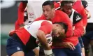  ?? Photograph: Peter Cziborra/Reuters ?? England’s Billy and Mako Vunipola will be eligible for Tonga in the future.
