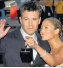  ?? EFE ?? Jennifer López y Ben Affleck, en 2002, cuando eran pareja.