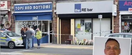  ??  ?? CONCERNS: Mourners laid tributes outside the RE bar in Eastcote recently; (right) DCS Nick Downing says there is a ‘collective passion to protect the public’