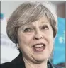  ??  ?? THERESA MAY: Looks on course to substantia­lly increase her majority in the House of Commons.