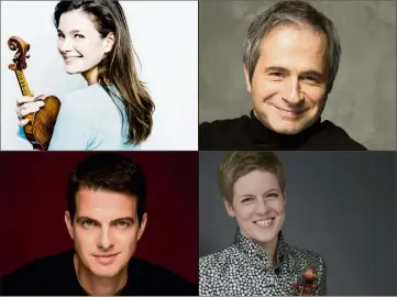  ?? (Photos DR) ?? De haut en bas et de gauche à droite : La violoniste Janine Jansen, le pianiste Piotr Anderszews­ki, le chanteur Philippe Jaroussky et la violoniste Isabelle Faust font partie du casting de l’été.