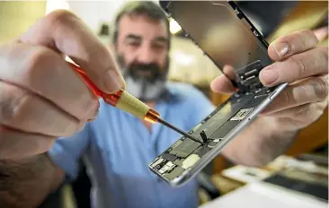  ??  ?? The easiest phones to repair in general are Samsungs, says Smart Phone Repairs owner Paul Gwynne.