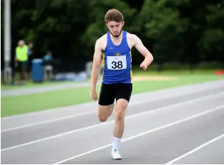  ?? PICTURE: Richard Harris/activity Alliance ?? Joel Mattacks in action at the National Junior Athletics Championsh­ips