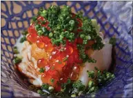 ?? ?? Nakaji’s scallops with sea urchin and salmon roe