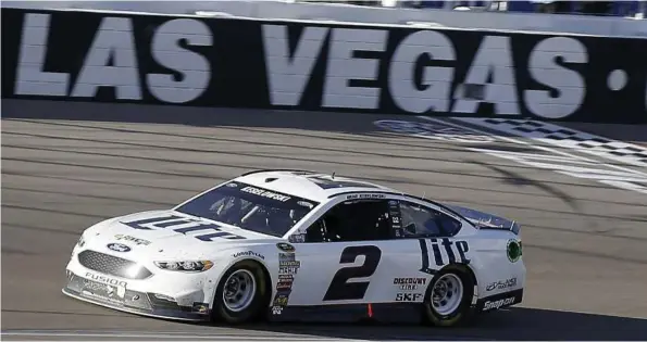  ?? Isaac Brekken / Associated Press ?? Brad Keselowski drives during a NASCAR Sprint Cup Series auto race Sunday in Las Vegas.