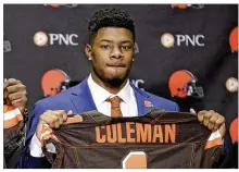  ?? TONY DEJAK / AP 2016 ?? Browns 2016 first-round pick Corey Coleman has been traded to the Bills. The trade is seen as a strong indicator that former All-Pro receiver Josh Gordon will return to the Browns.