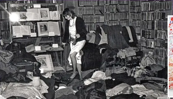  ??  ?? HUNTING GROUND: Georgia Metcalfe – now a healer – searches amid the chaos for her coat at the 1984 Valentine Ball at the Oxford Union debating society, a key fixture on the social calendar