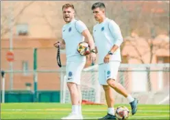  ?? ?? Ferran Costa, durante un entrenamie­nto con el Badalona Futur.