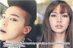  ??  ?? SERIOUS?: G-Dragon and Angelababy are heating up the entertainm­ent industry with their supposed dating.