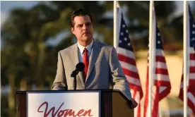  ??  ?? Matt Gaetz has gone from a high profile and pugilistic Trump ally to someone deeply mired in a damaging scandal. Photograph: Michele Eve Sandberg/Rex/Shuttersto­ck