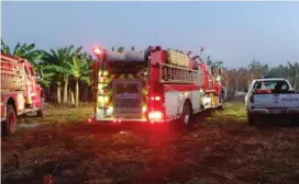  ?? ALFONSO QUESADA ?? Los bomberos tardaron unos 40 minutos en hallar la avioneta.