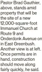  ?? ?? Pastor Brad Gauthier, above, stands amid property that will be the site of a new 12,000-square-foot Immanuel Church at Route 9 and Onderdonk Avenue on in East Greenbush. Another view is at left. Once permits are in hand, constructi­on should move along fairly quickly, he said.