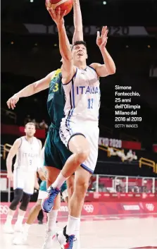  ?? GETTY IMAGES ?? Simone Fontecchio, 25 anni dell’Olimpia Milano dal 2016 al 2019