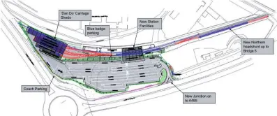  ?? GWILI RAILWAY ?? The Gwili Railway’s masterplan for its southern terminus of Abergwili Junction, showing the carriage shed.