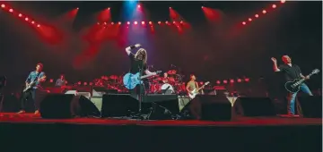  ?? (Kia Forum) ?? THE FOO FIGHTERS onstage last week in the tribute concert to its late drummer, Taylor Hawkins.