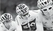  ?? ASSOCIATED PRESS FILE PHOTO ?? The Sky’s the limit: teammates Egan Bernal, left, Chris Froome and Geraint Thomas race in Stage 14 of the Tour de France on Saturday.