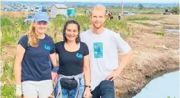  ?? Photo / Supplied ?? Wai Ko¯ kopu project manager Alison Dewes (centre) at a planting day establishi­ng a tidal-wetland nursery for whitebait at the end of the Pongakawa River. She is pictured with team members Claire McCorkinda­le (left) and Tom Anderson.